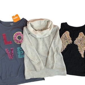 3p Lot NWT Gymboree LOVE Crewcuts Childrens Place Shirts Tops Girls Sz 10 12